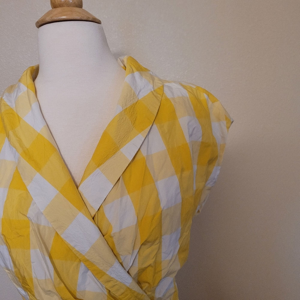 Chatwicks classic yellow gingham dress size 14